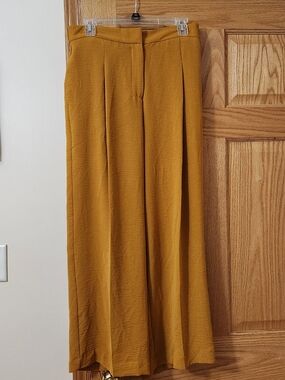 Rafaella Ella Mustard Gold Wide-Leg Pants